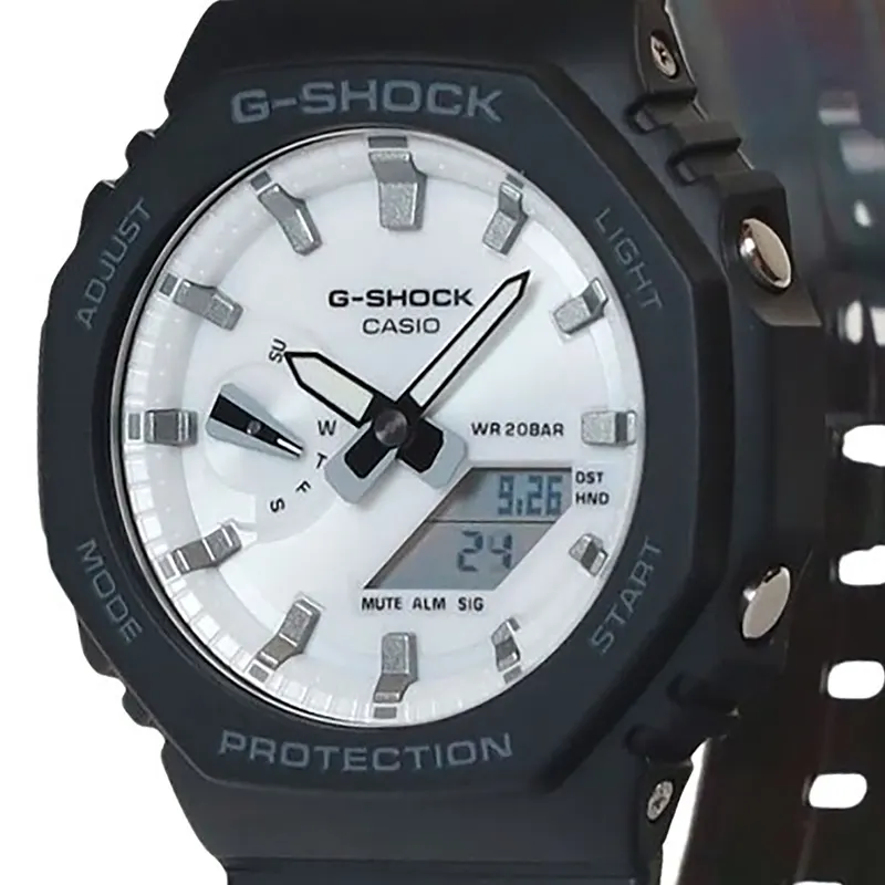 Casio G-Shock Carbon Core Guard White Dial Men's Watch- GA-2100WD-1A